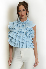 Ruffle Backless Top
