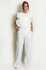 Ruffle Backless Top