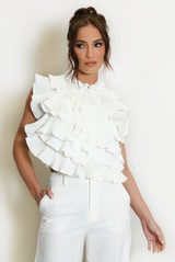 Ruffle Backless Top