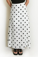 Polka Dot A-Line Maxi Skirt