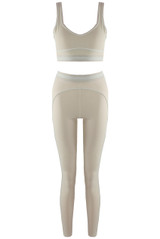 Striped Band Gym Top And Legging Set 