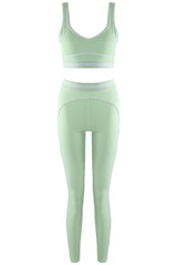Striped Band Gym Top And Legging Set 