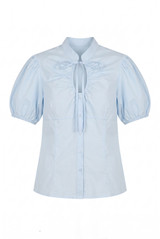 Short Sleeve Key Hole Blouse