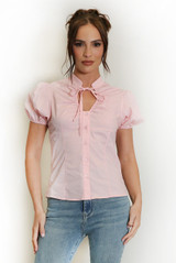 Short Sleeve Key Hole Blouse