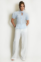 Short Sleeve Key Hole Blouse