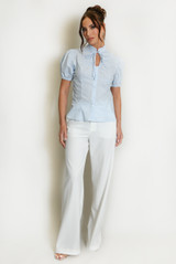 Short Sleeve Key Hole Blouse