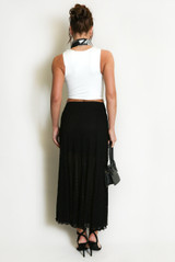 Lace Flared Maxi Skirt