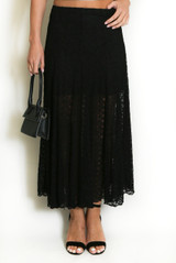 Lace Flared Maxi Skirt