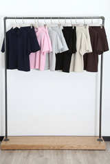 Polo Neck Shirt and Pleated Skirt Set