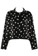Polka Dot Bubble Hem Jacket