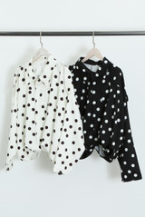 Polka Dot Bubble Hem Jacket