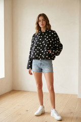 Polka Dot Bubble Hem Jacket