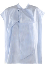 Pinstripe Tie Neck Blouse