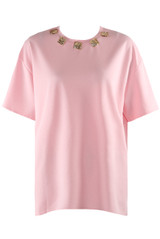 T-Shirt With Metal Square Neck Detail