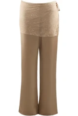 Satin Wide Leg Trouser with Sarong Overlay