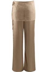 Satin Wide Leg Trouser with Sarong Overlay