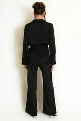 Satin Wide Leg Trouser with Sarong Overlay