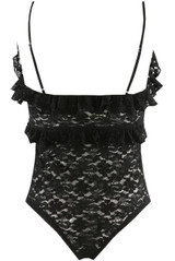 Floral Lace Ruffle Trim Bodysuit