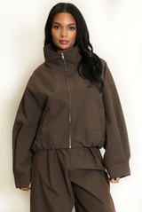 Oversized High Neck Bomber Jacket