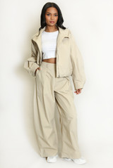 Oversized High Neck Bomber Jacket