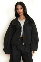 Oversized High Neck Bomber Jacket