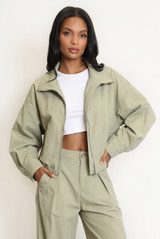 Oversized High Neck Bomber Jacket