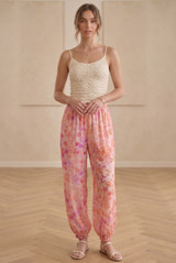 Floral Pleated Balloon Trousers