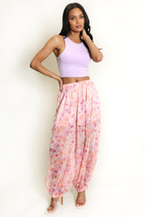 Floral Pleated Balloon Trousers