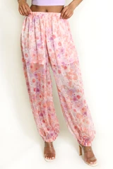 Floral Pleated Balloon Trousers