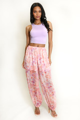 Floral Pleated Balloon Trousers