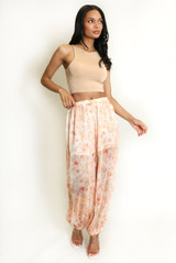 Floral Pleated Balloon Trousers