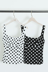 Polka Dots Square Neck Tailored Top