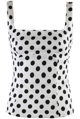 Polka Dots Square Neck Tailored Top