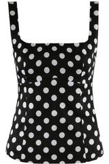Polka Dots Square Neck Tailored Top