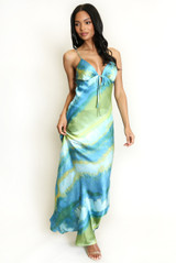 Abstract Cut Out Back Maxi Dress