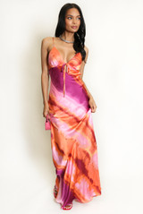 Abstract Cut Out Back Maxi Dress