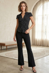 Polka Dot Ruched Blouse