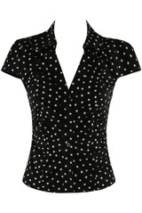 Polka Dot Ruched Blouse