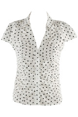 Polka Dot Ruched Blouse