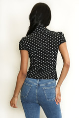 Polka Dot Ruched Blouse