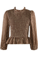 Shirred Peplum Blouse