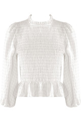 Shirred Peplum Blouse