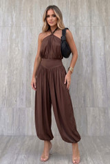 Halter Neck Balloon Leg Jumpsuit