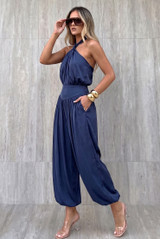 Halter Neck Balloon Leg Jumpsuit