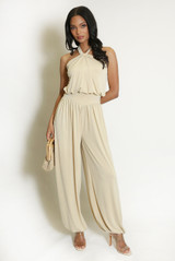 Halter Neck Balloon Leg Jumpsuit