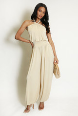Halter Neck Balloon Leg Jumpsuit