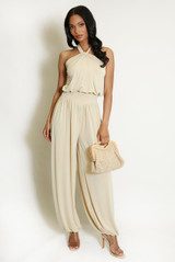 Halter Neck Balloon Leg Jumpsuit