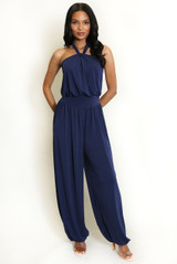 Halter Neck Balloon Leg Jumpsuit