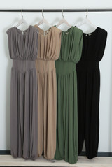 Cinched Draped Harem Jumpsuit