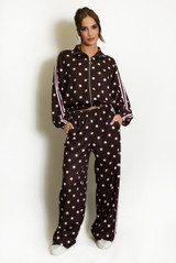 Polka Dots Zipper and Trousers Set 